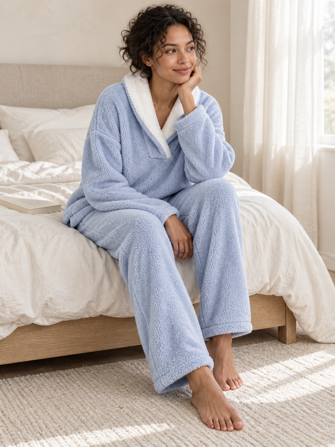 Pyjama polaire 2 pièces à col châle — Lison