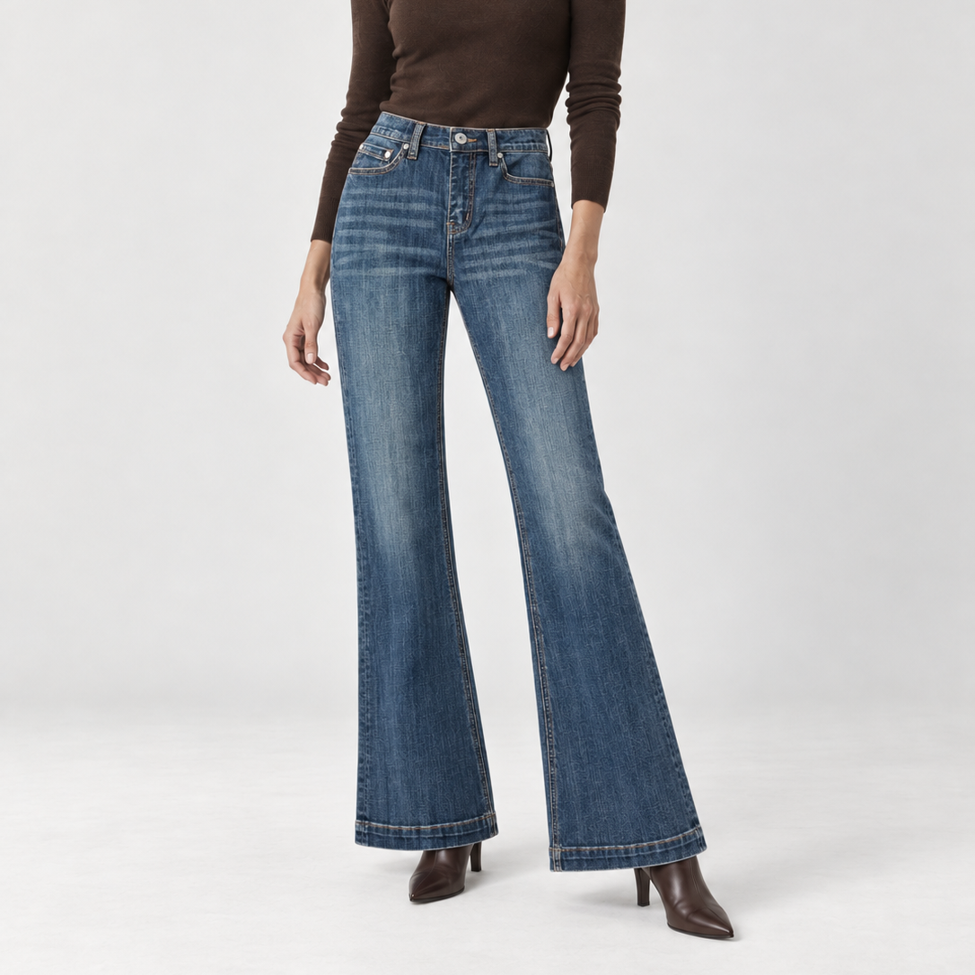 Jean évasé en coton bleu vintage
