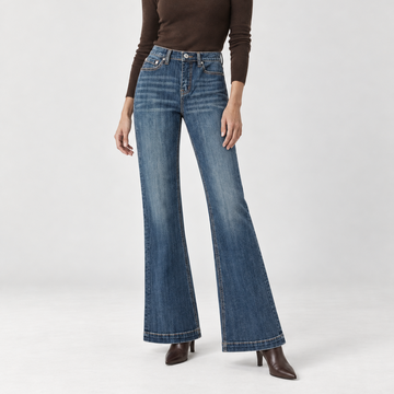 Cotton flared jeans - Vintage Blue