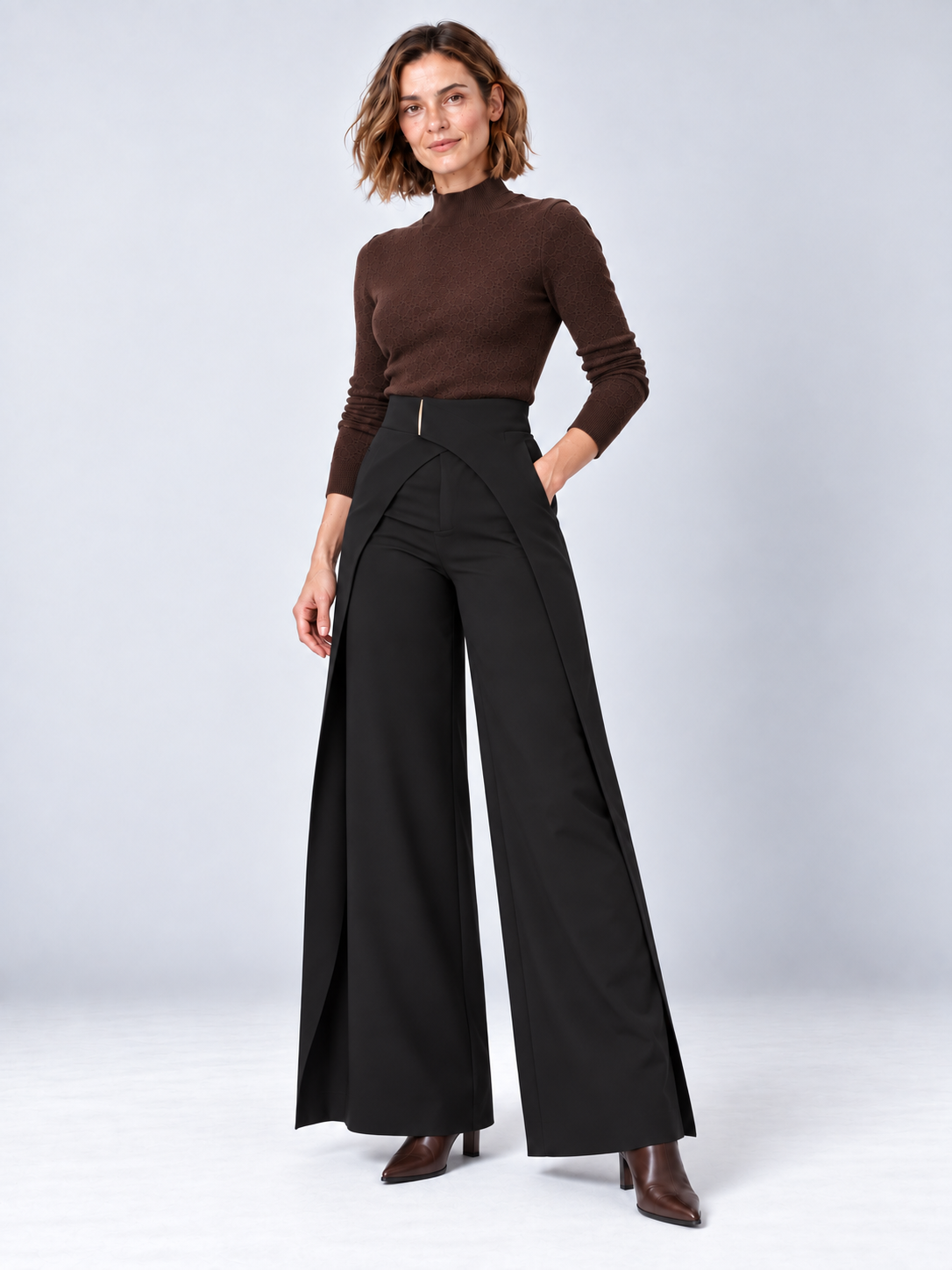 Julie - Wide-leg wrap trousers