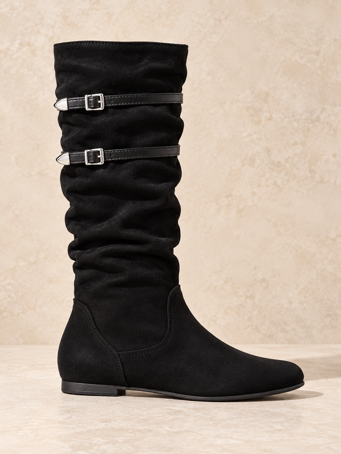 Solène — Suede slouch boots