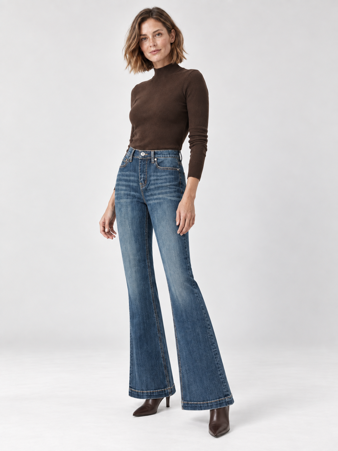 Jean évasé en coton bleu vintage