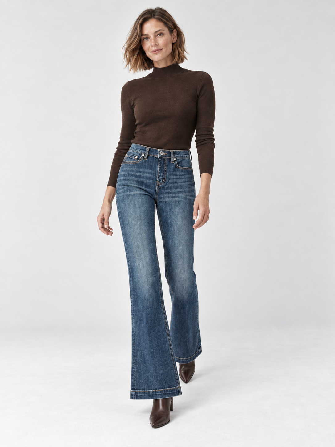 Jean évasé en coton bleu vintage