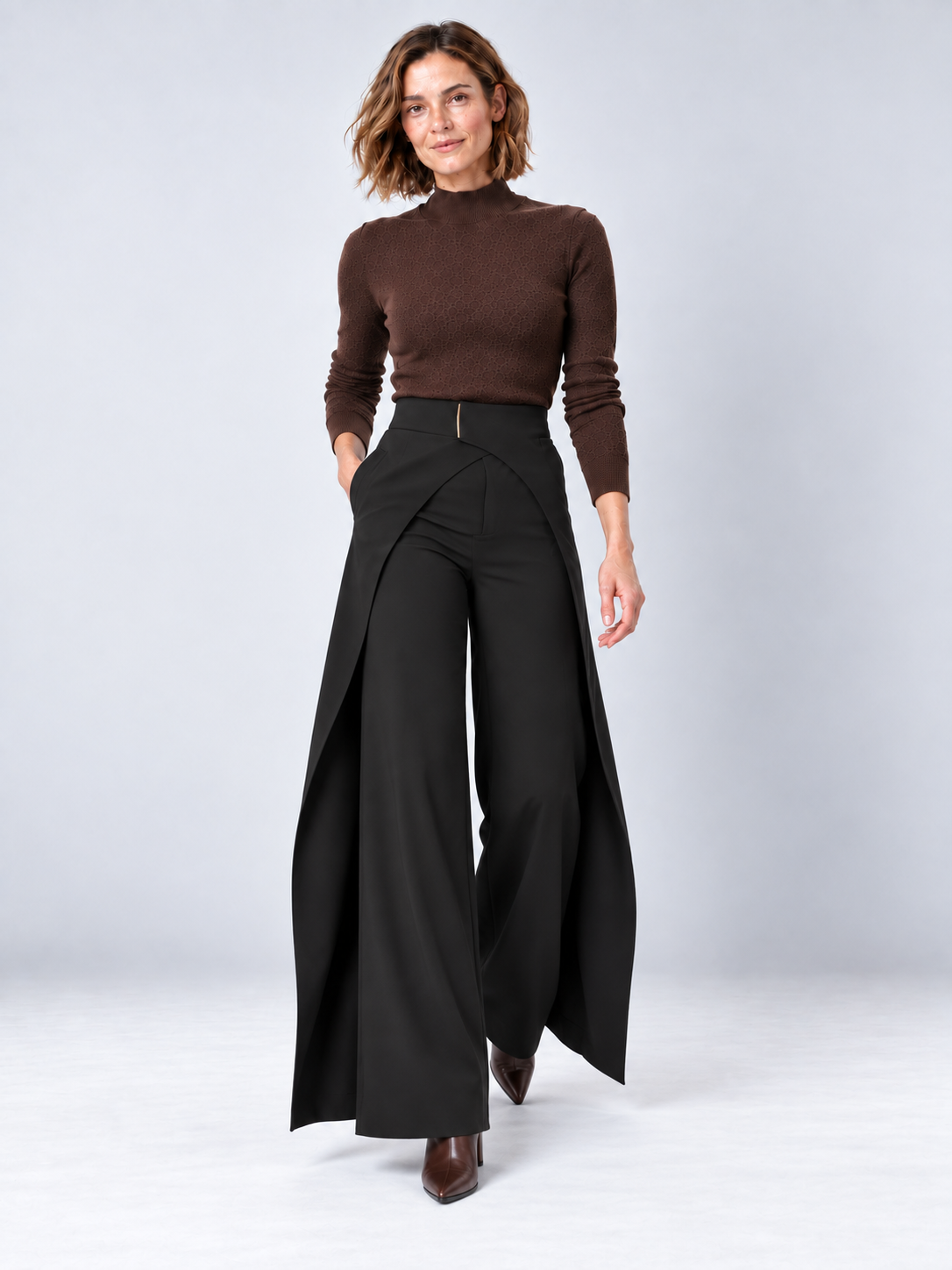Julie - Wide-leg wrap trousers
