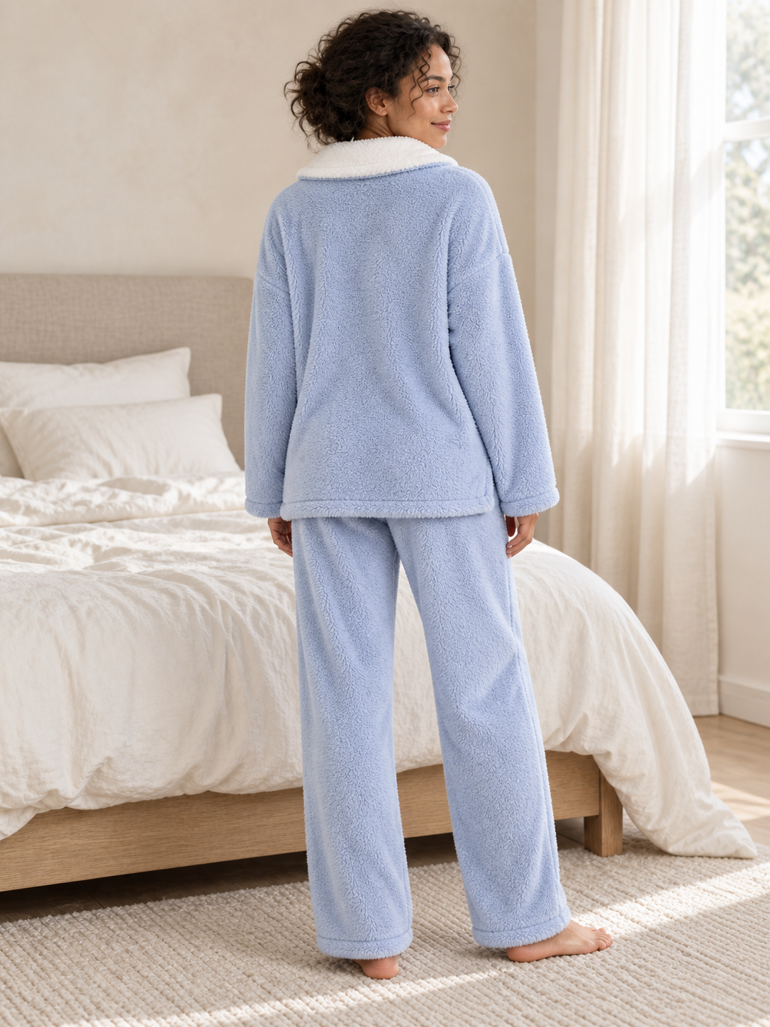 Pyjama polaire 2 pièces à col châle — Lison