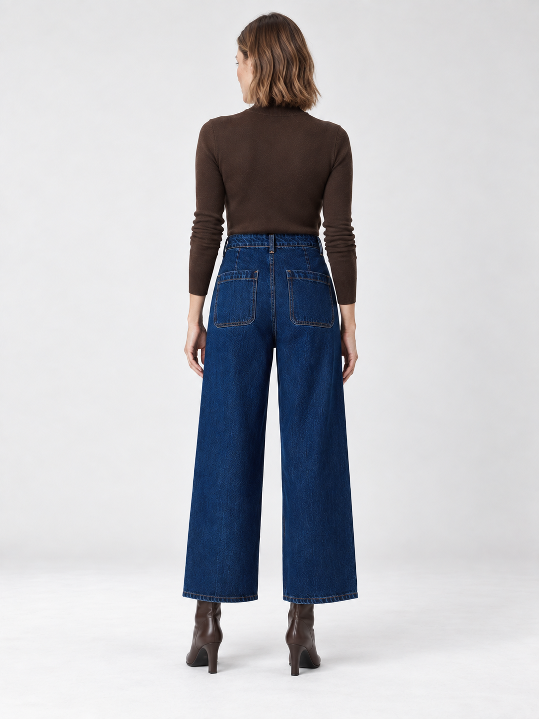 Jeans ampi lunghezza caviglia blu indaco