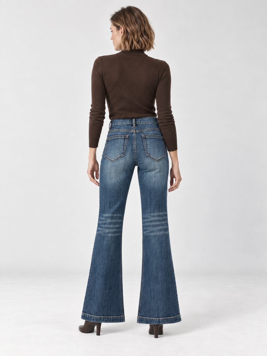 Jean évasé en coton bleu vintage