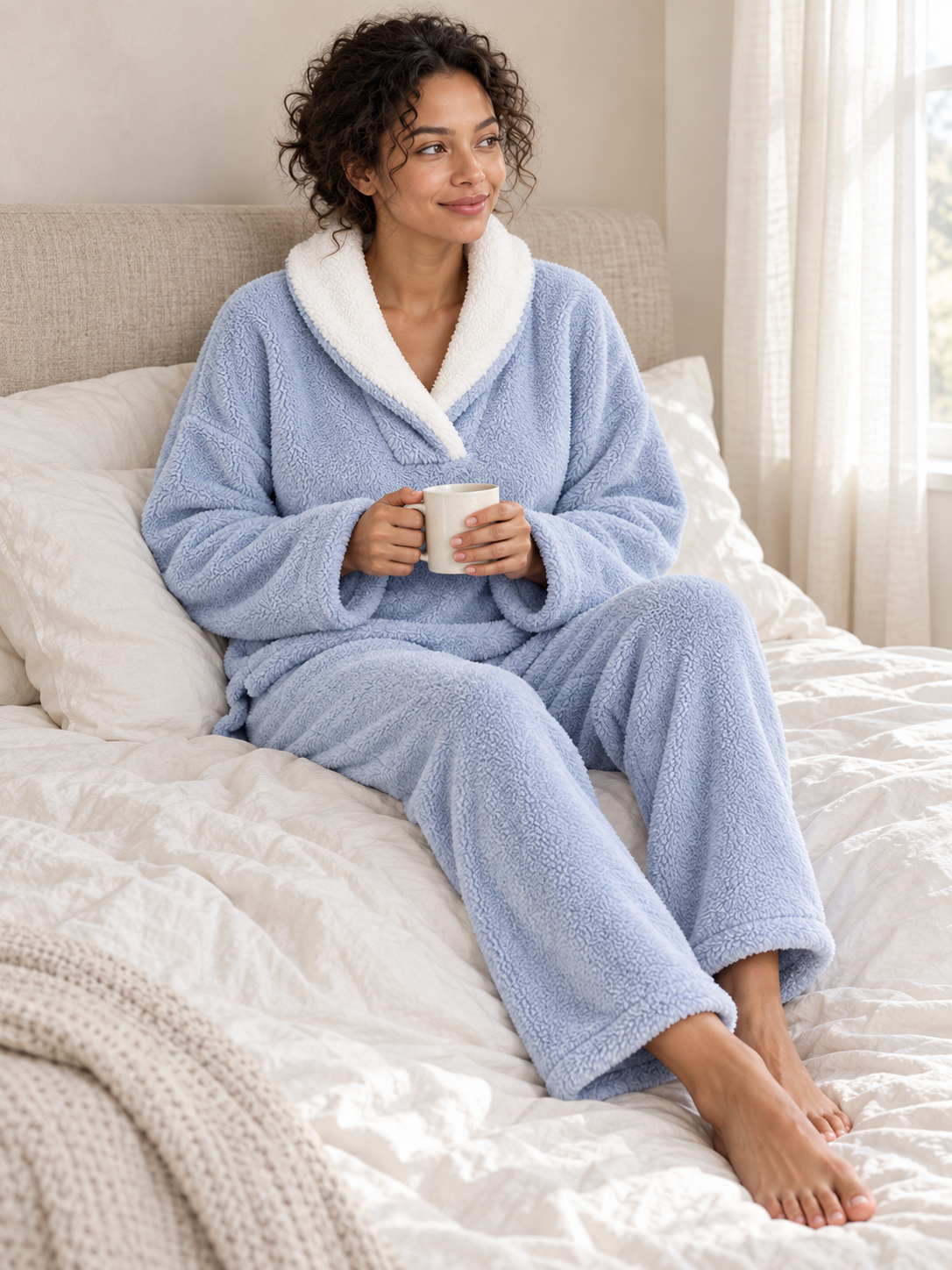 Pyjama polaire 2 pièces à col châle — Lison