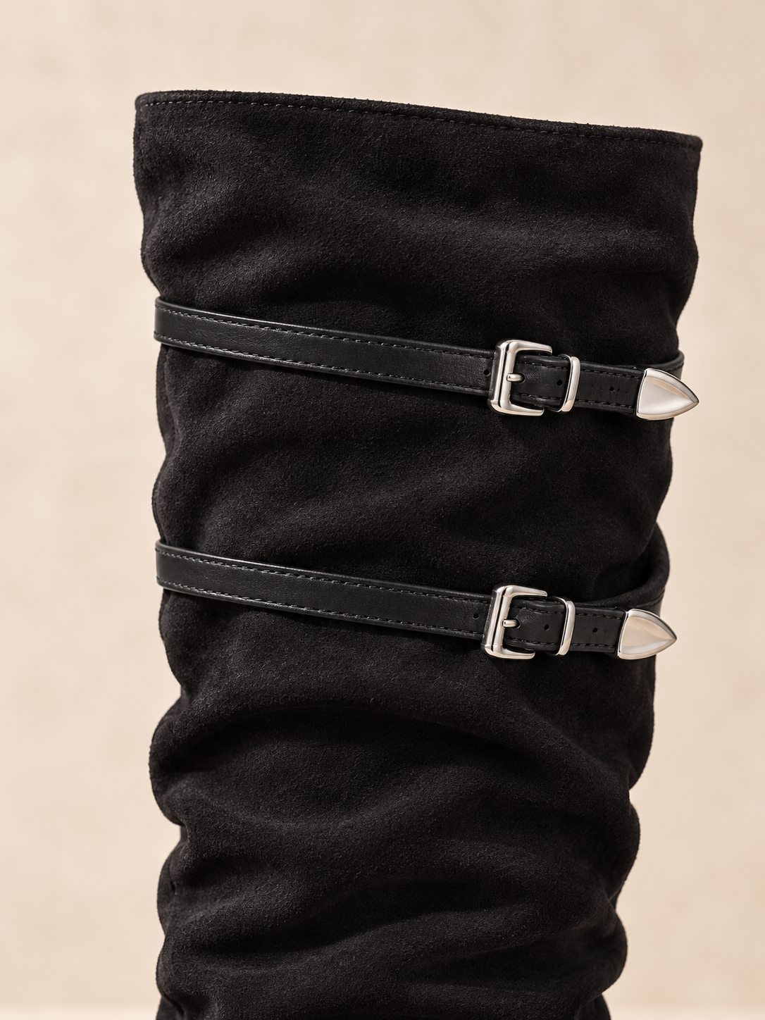 Solène — Suede slouch boots