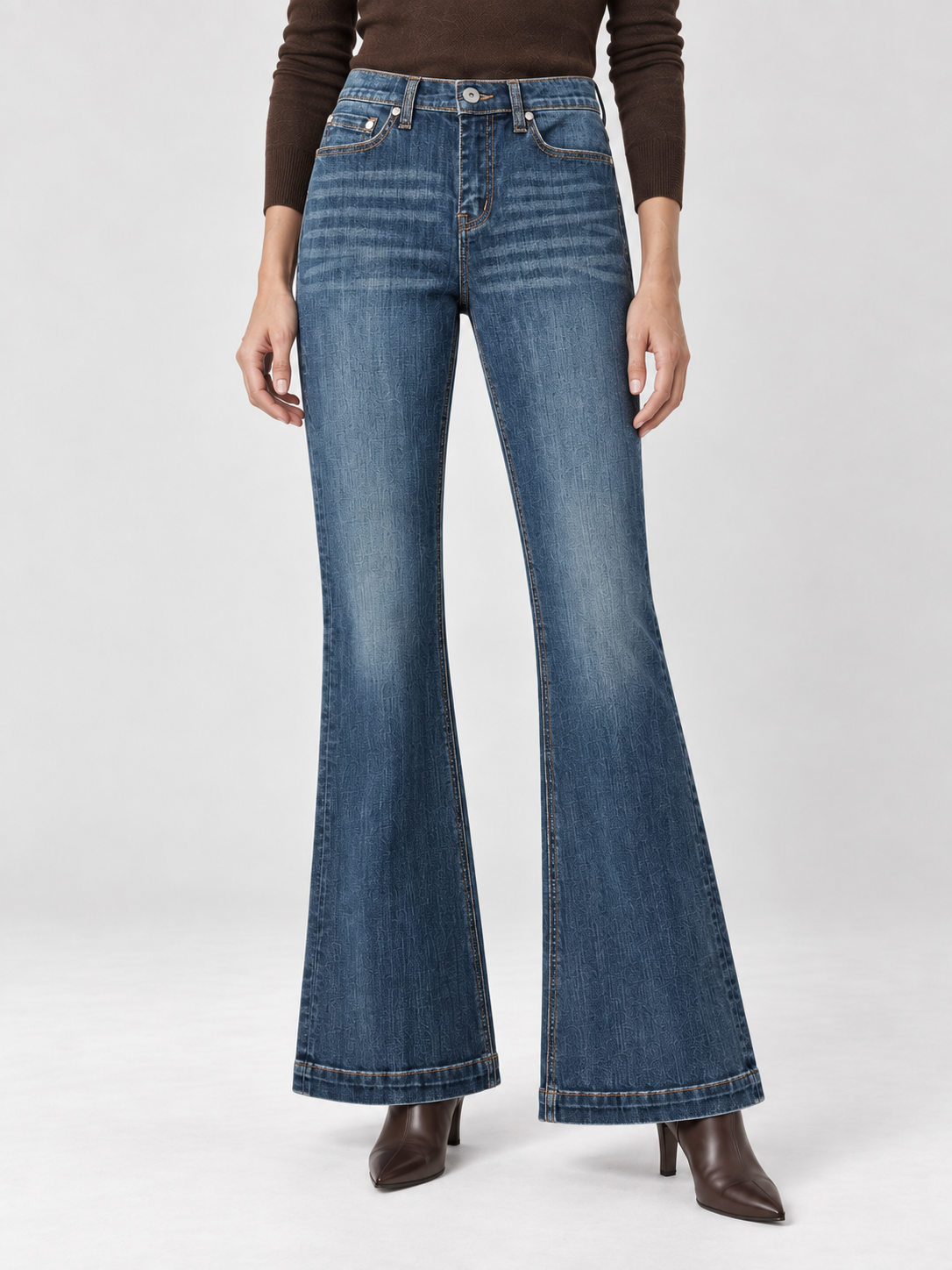 Jean évasé en coton bleu vintage