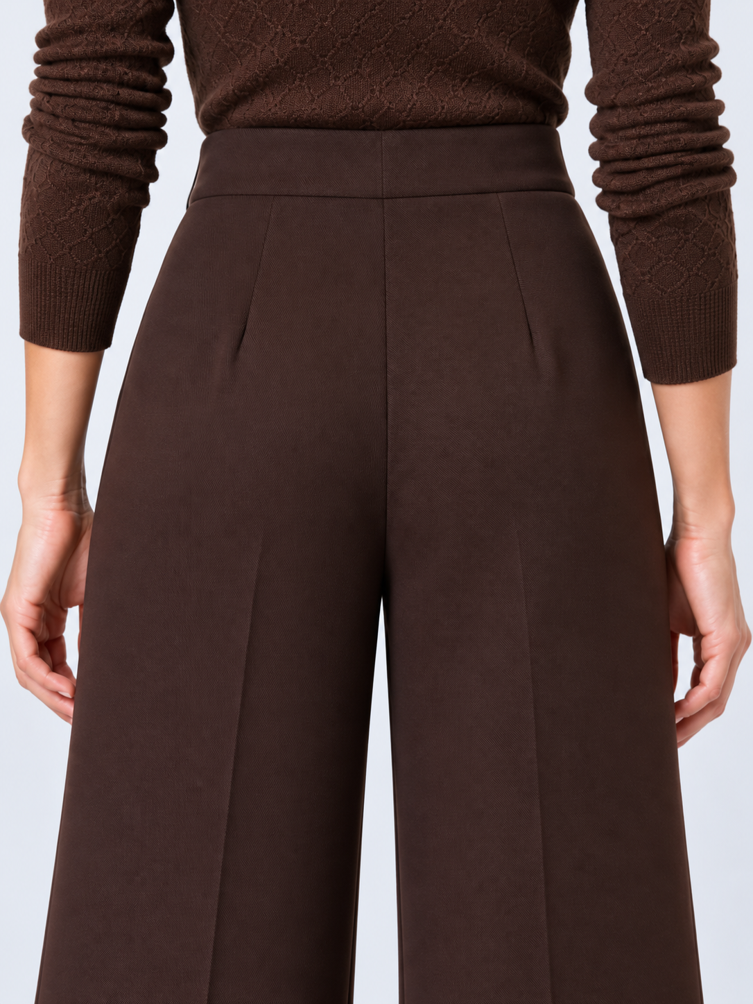 Pantalon large à boutons dorés brun expresso — Chloé