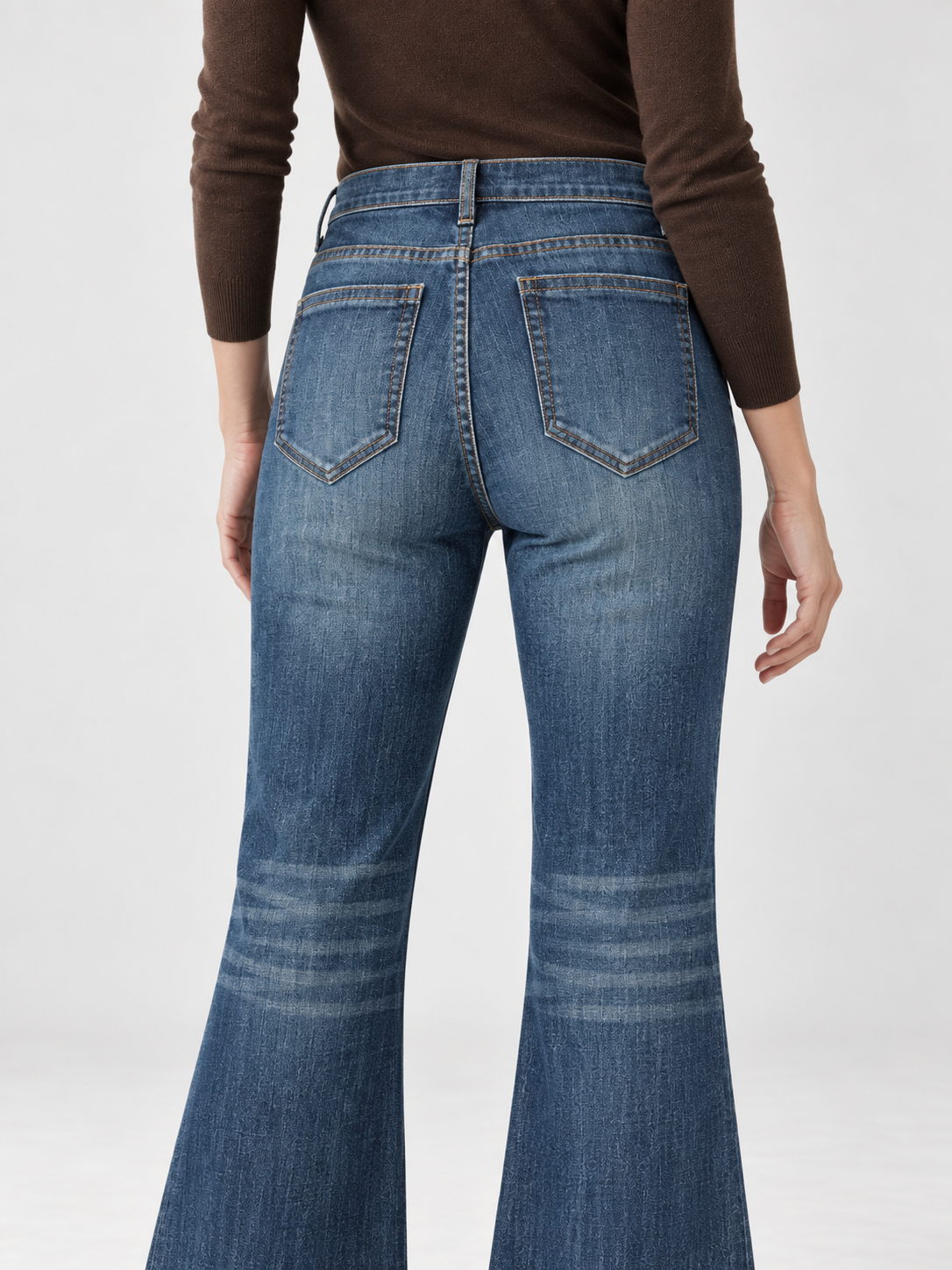 Jean évasé en coton bleu vintage
