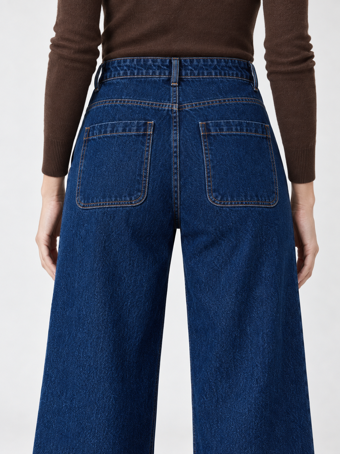 Jeans ampi lunghezza caviglia blu indaco