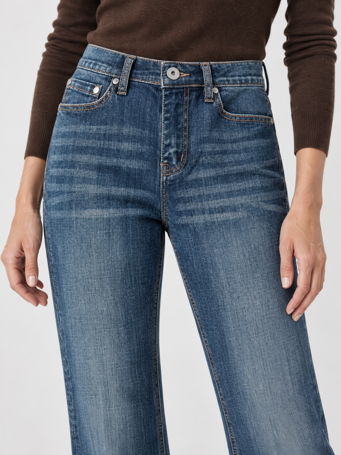 Jean évasé en coton bleu vintage