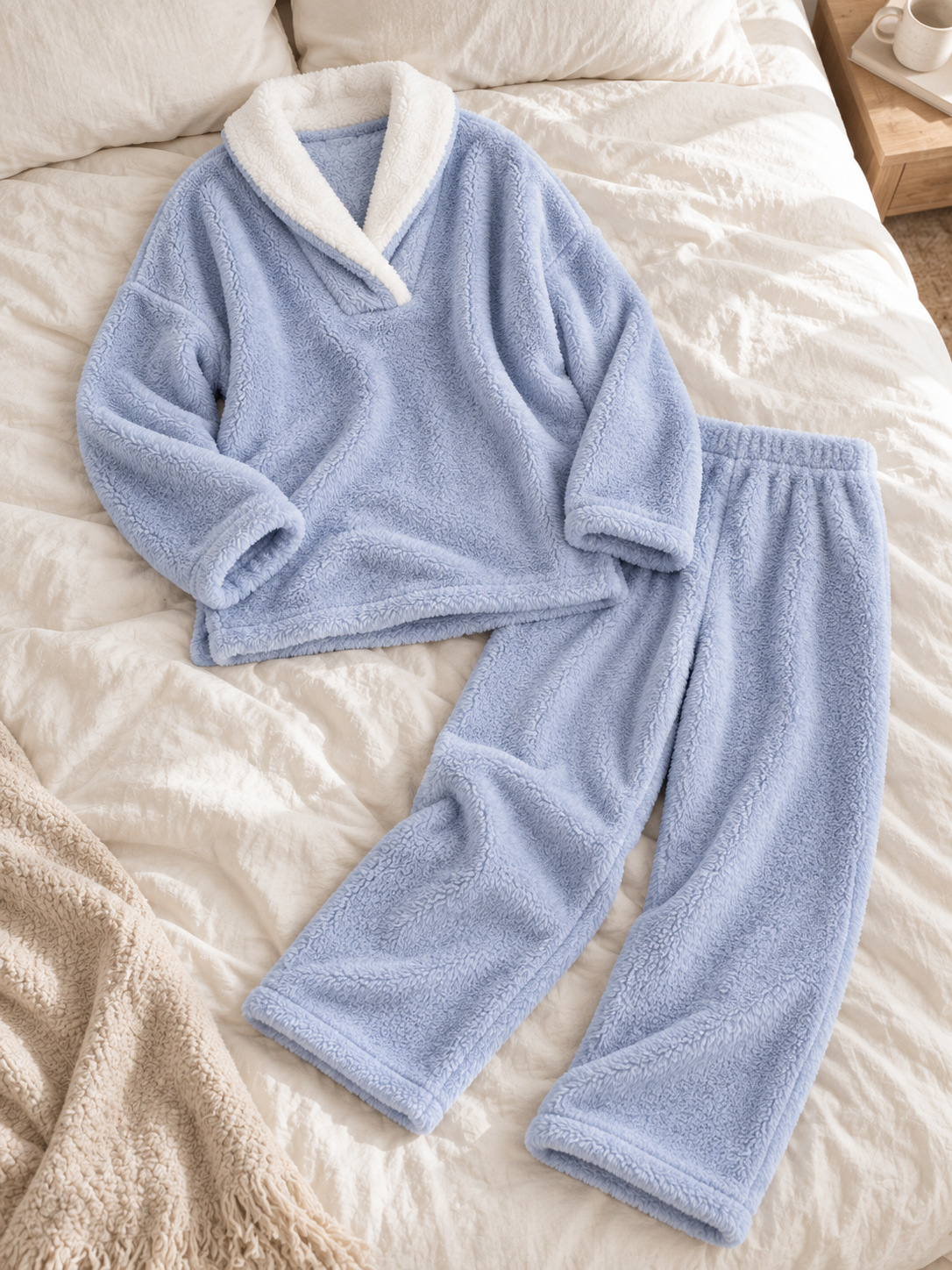 Pyjama polaire 2 pièces à col châle — Lison