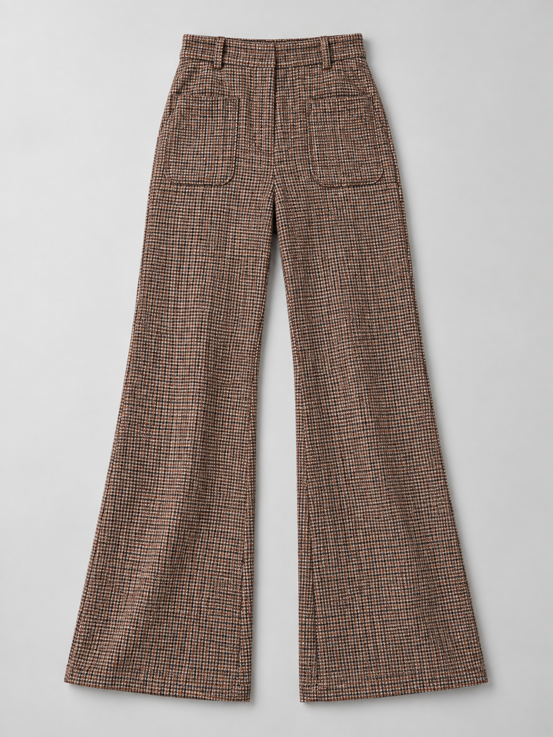Pantaloni svasati in lana a microquadretti — Ariane