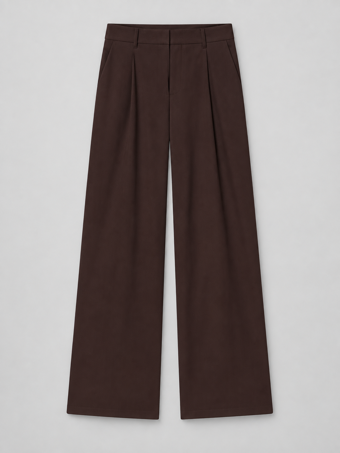 Marie - Wide-leg pleated trousers - Deep Chocolate
