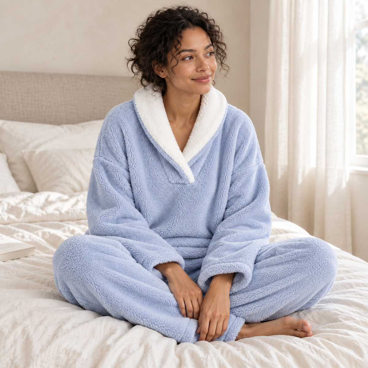 Pyjama polaire 2 pièces à col châle — Lison