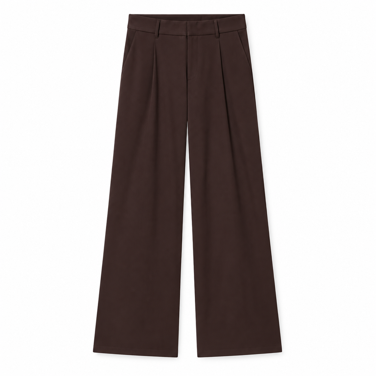 Marie - Wide-leg pleated trousers - Deep Chocolate