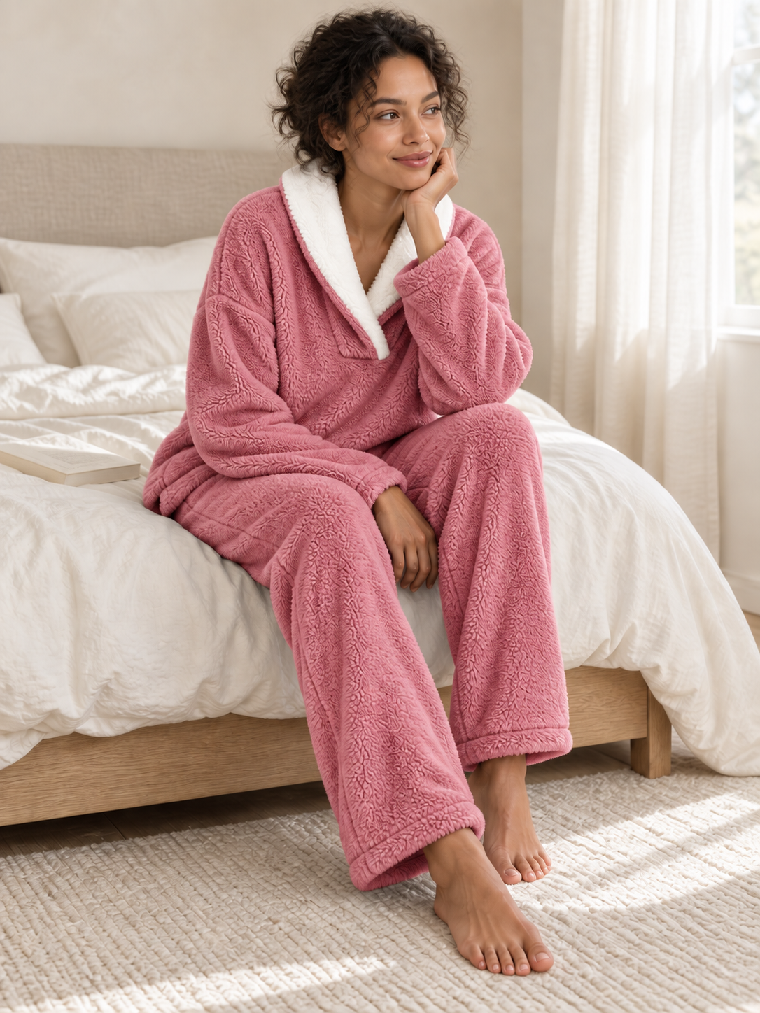 Pyjama polaire 2 pièces à col châle — Lison