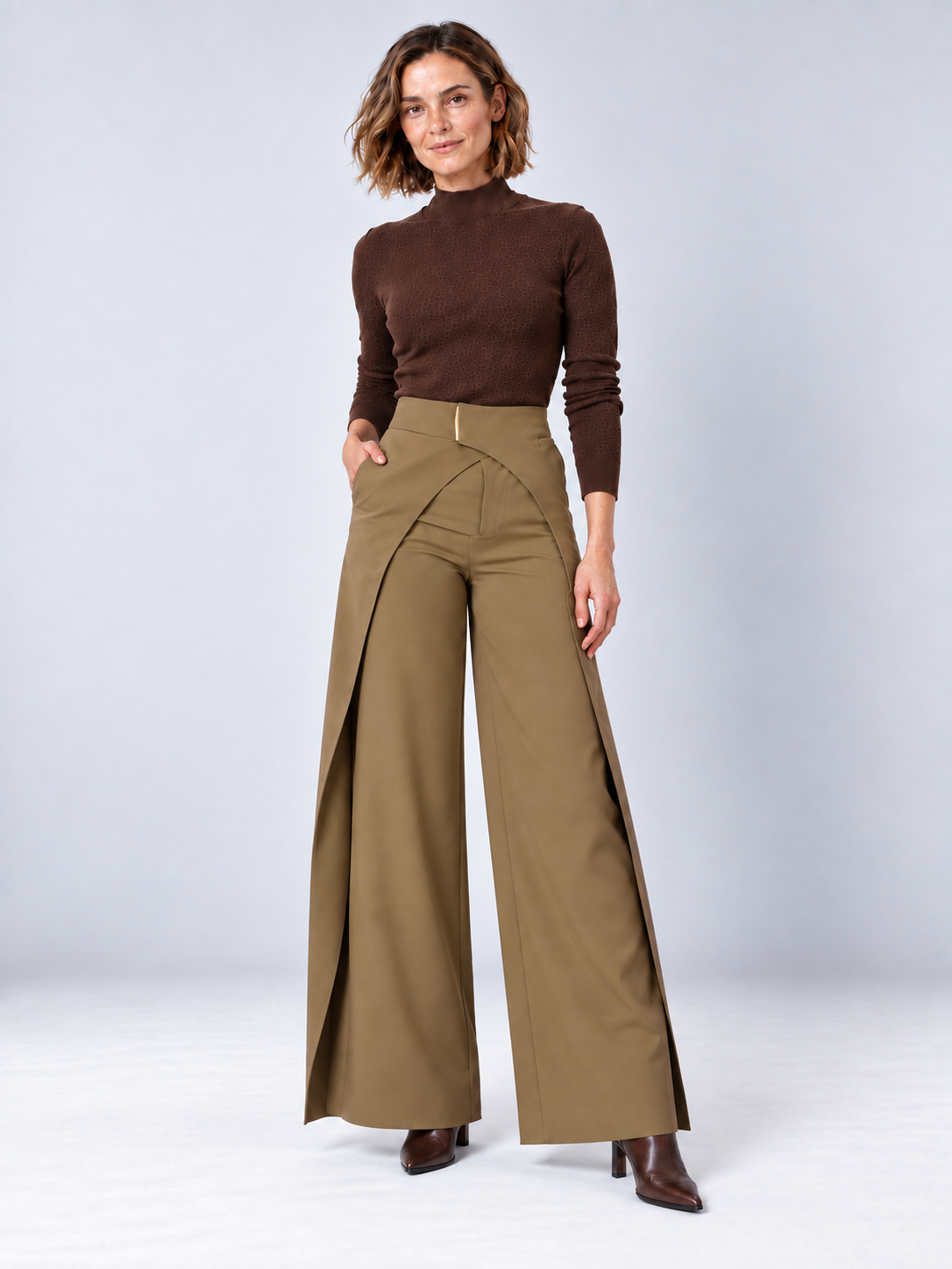 Julie - Wide-leg wrap trousers