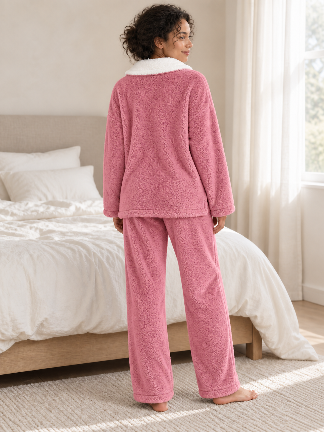 Pyjama polaire 2 pièces à col châle — Lison