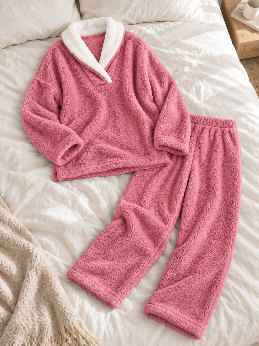 Pyjama polaire 2 pièces à col châle — Lison