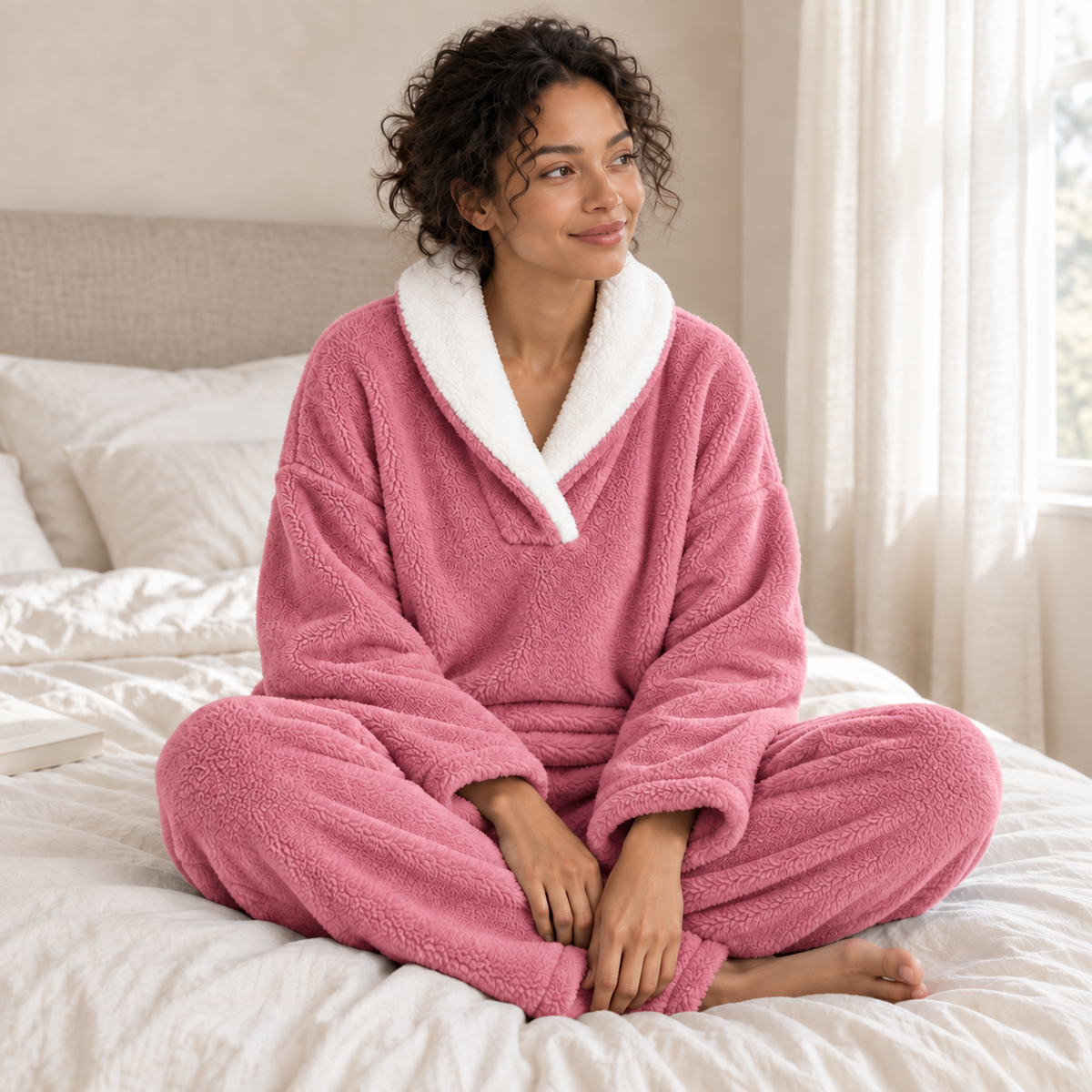 Pyjama polaire 2 pièces à col châle — Lison