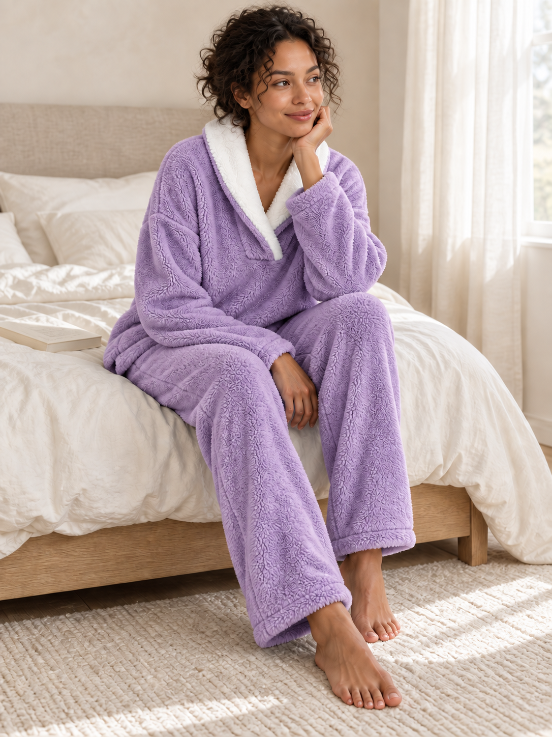 Pyjama polaire 2 pièces à col châle — Lison