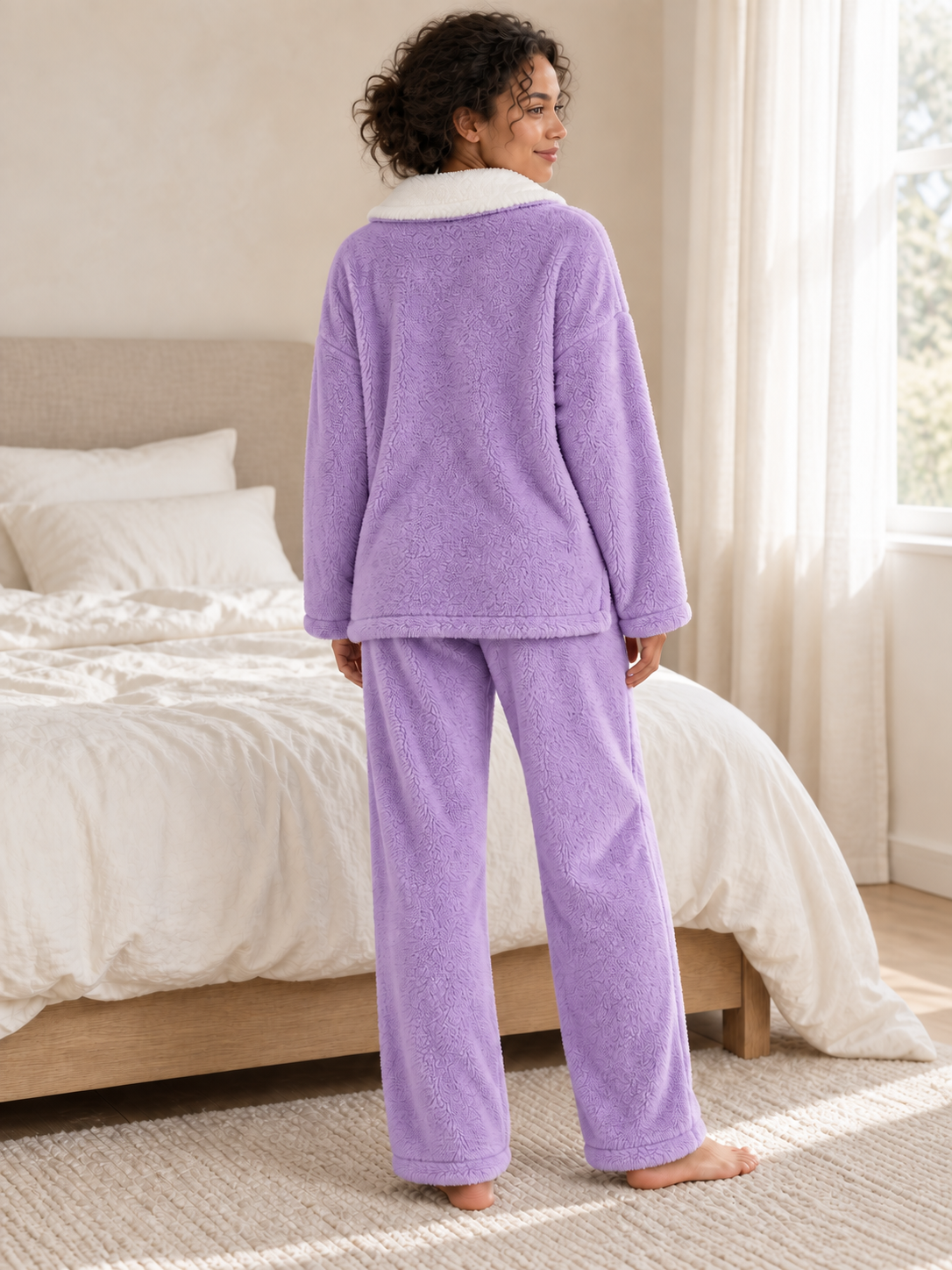 Pyjama polaire 2 pièces à col châle — Lison