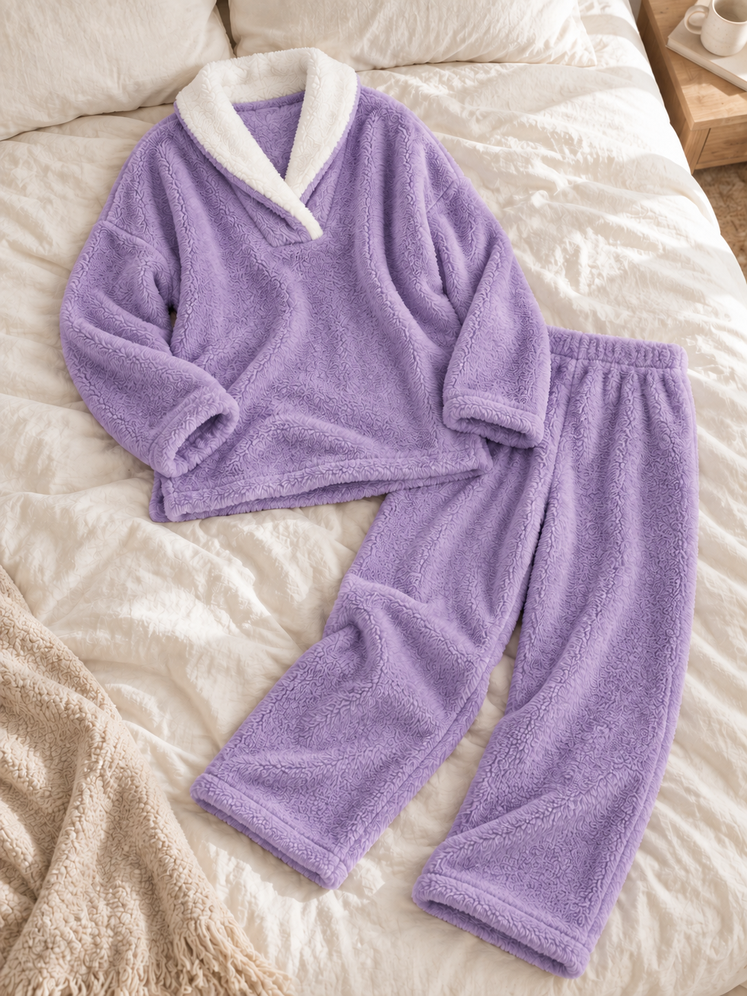Pyjama polaire 2 pièces à col châle — Lison
