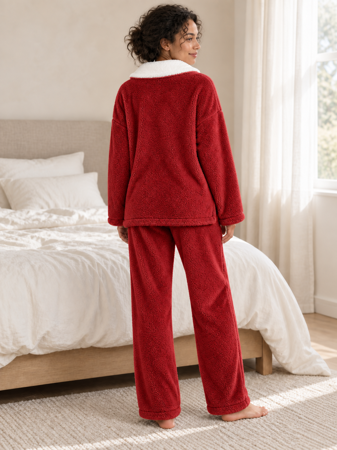 Pyjama polaire 2 pièces à col châle — Lison