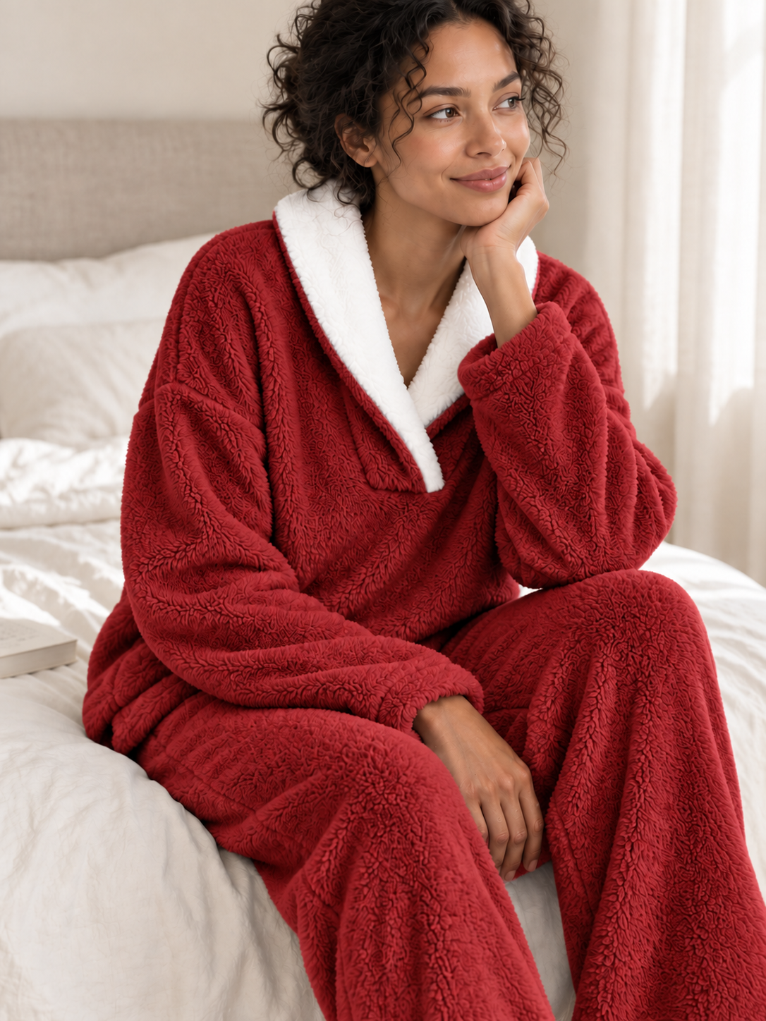 Pyjama polaire 2 pièces à col châle — Lison