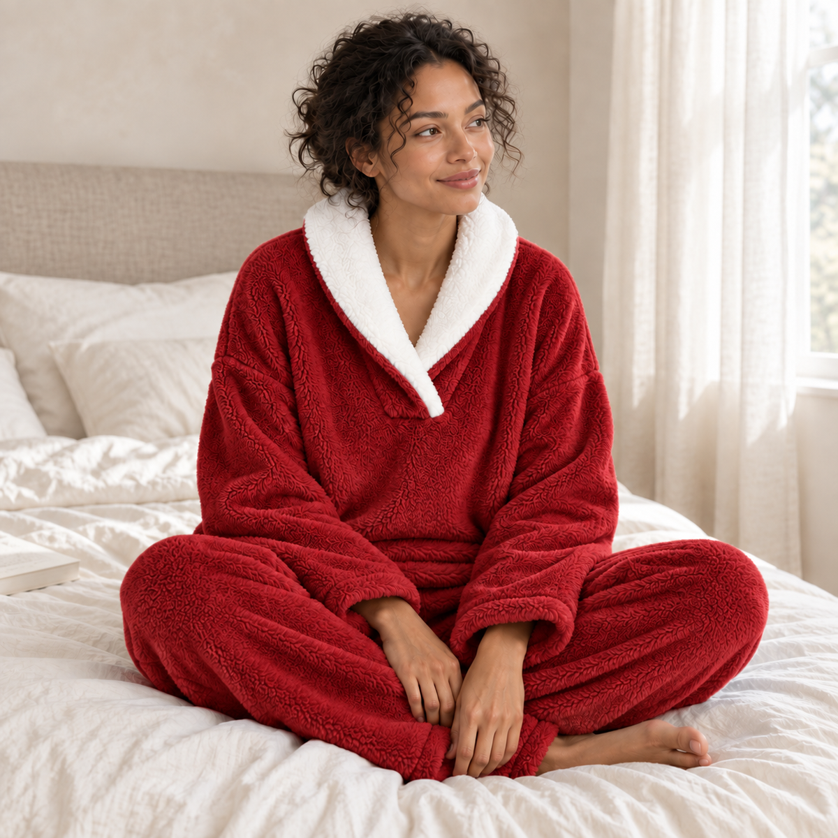 Pyjama polaire 2 pièces à col châle — Lison
