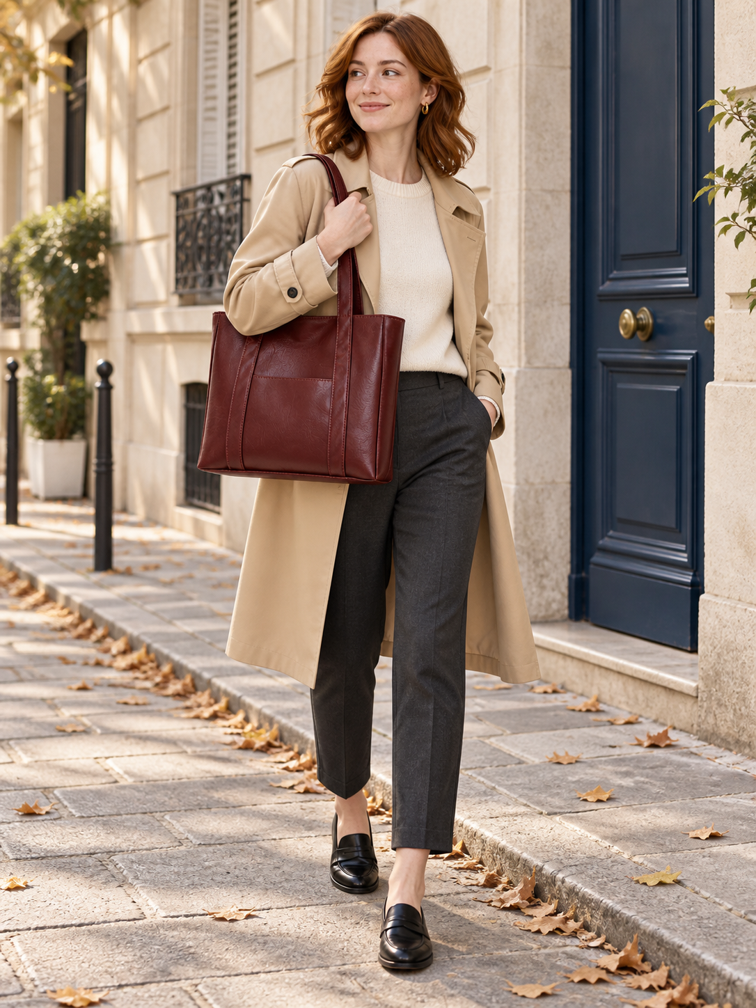 Agathe — Leather tote with clean lines