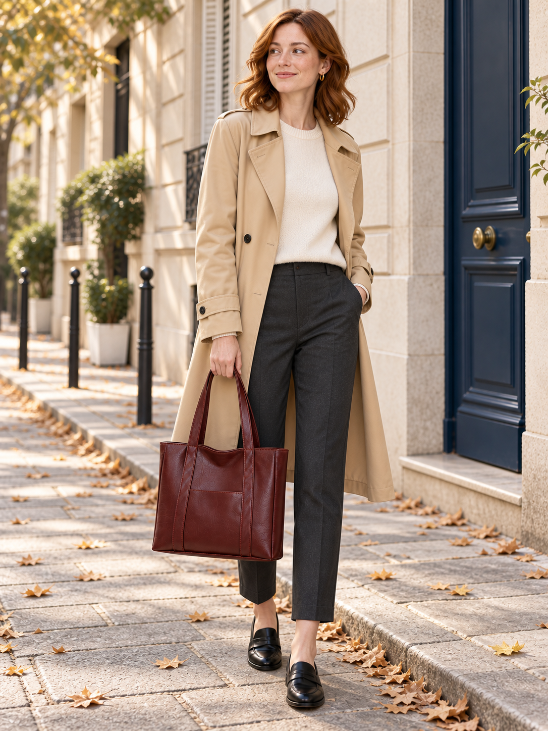 Agathe — Leather tote with clean lines