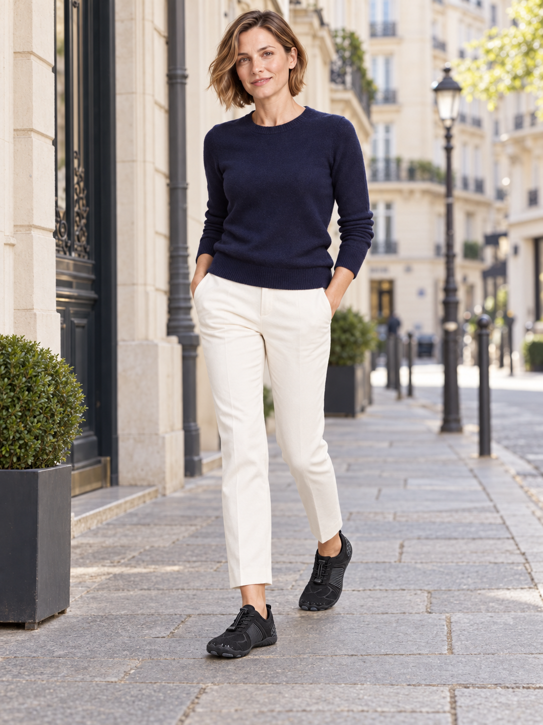 Aglaé — Noir — silhouette en marche à Paris