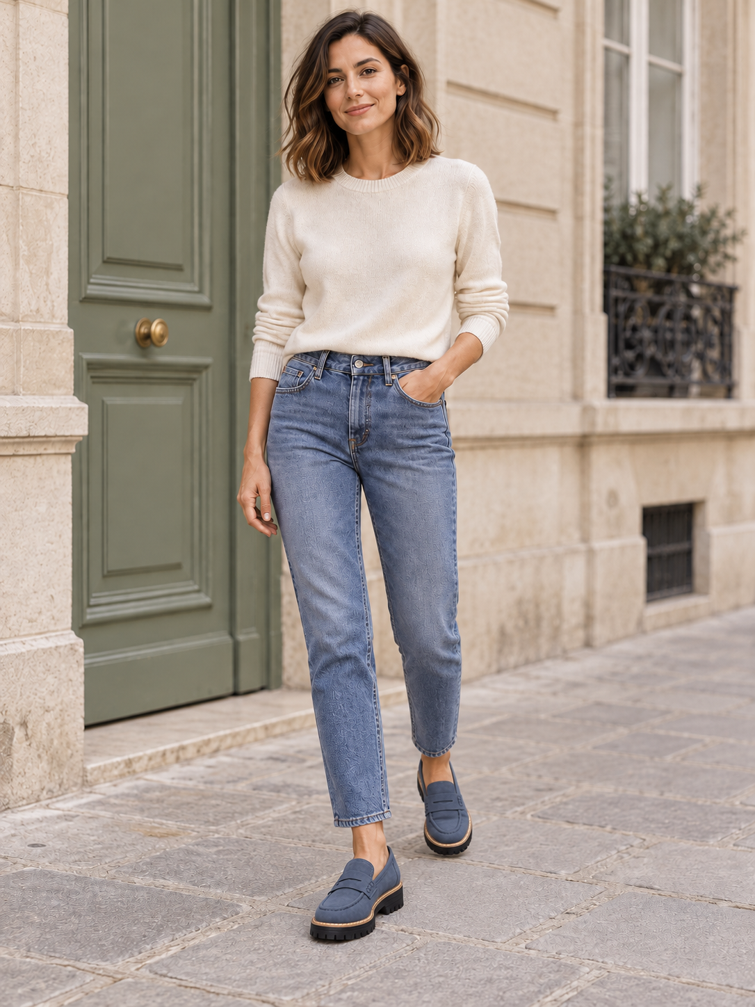 Aliénor — Bleu ardoise — Allure en marche.