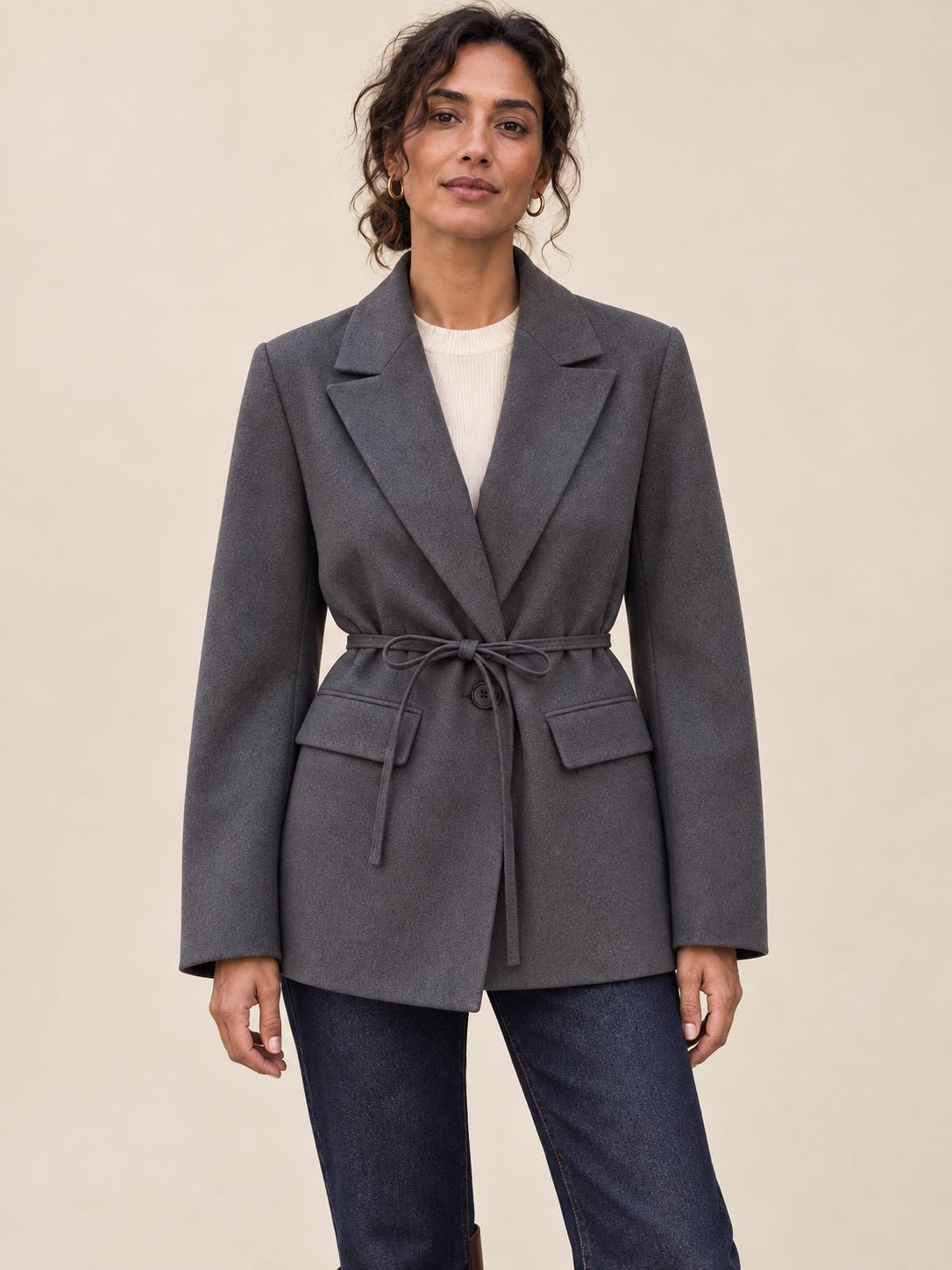 Blazer en laine à lien noué — Clarisse