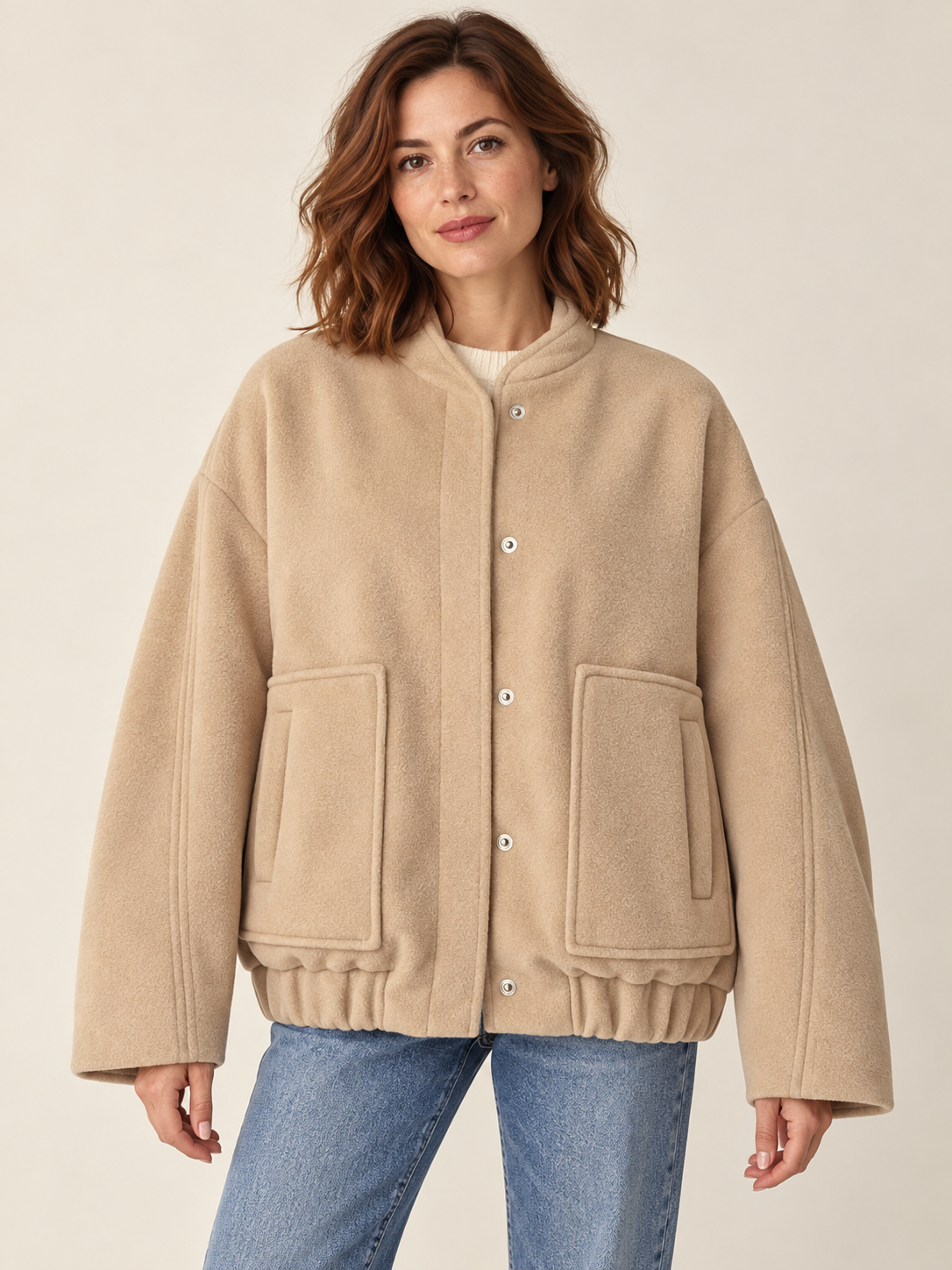 Bertille — Oversized fleece-look jacket