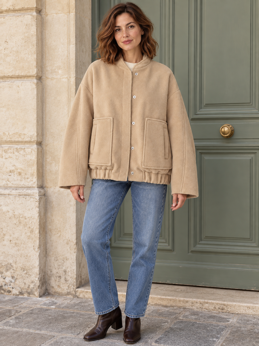 Giacca ampia effetto pile — Bertille