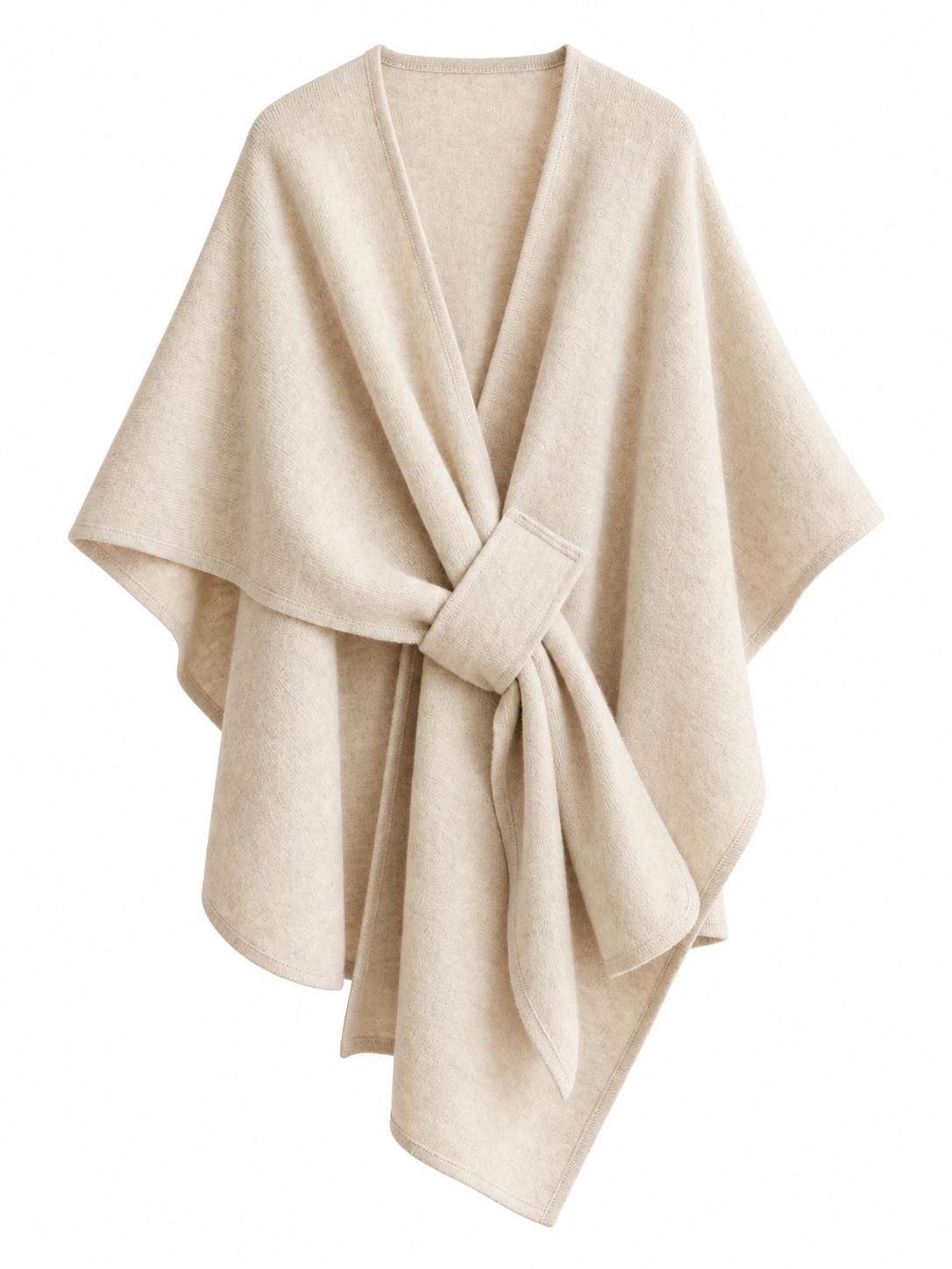 Poncho-châle en coton à passant — Agathe