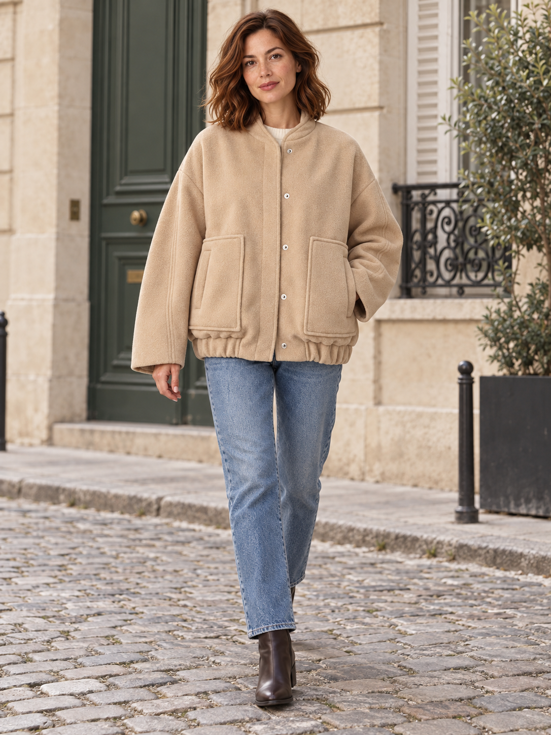 Giacca ampia effetto pile — Bertille