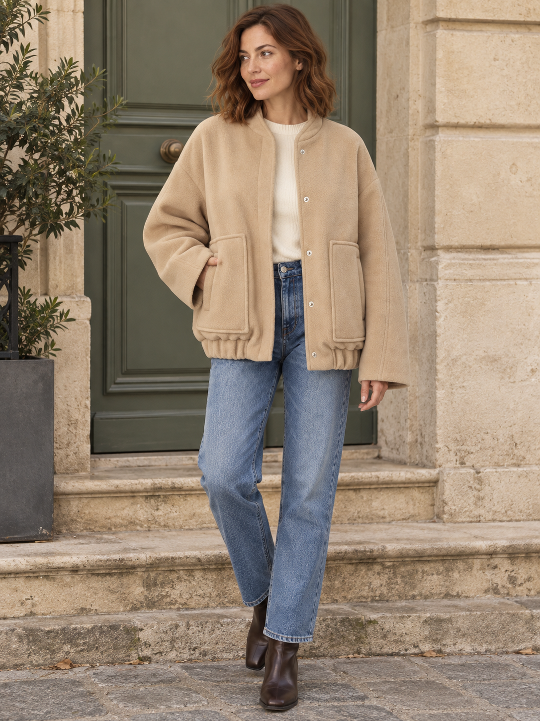 Giacca ampia effetto pile — Bertille