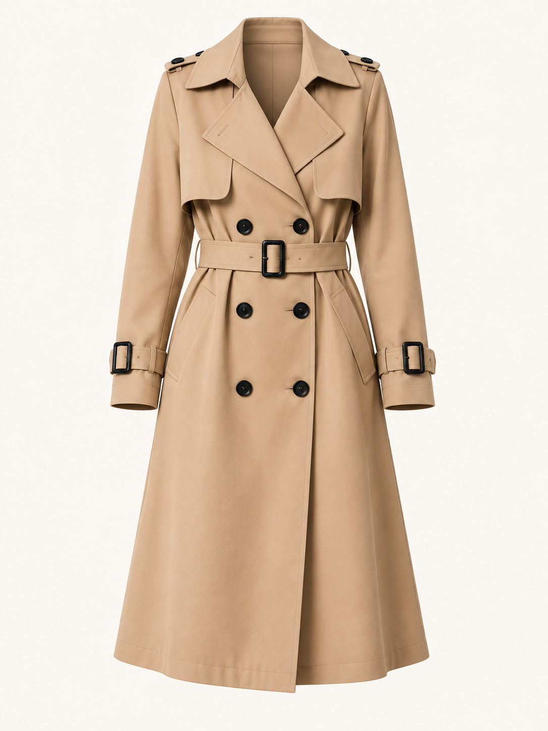 Victoire — Belted mid-length trench coat