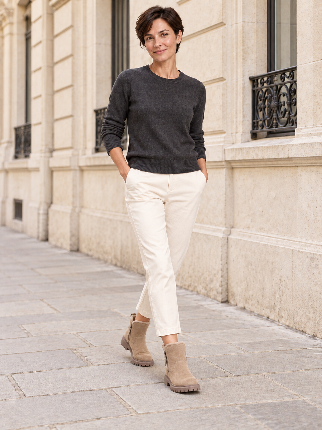 Noémie — Soft-lined faux suede ankle boots