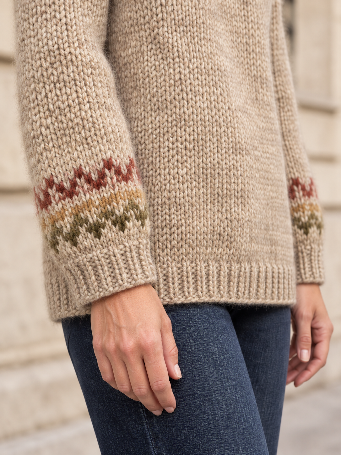 Maglione in lana con motivi jacquard — Adèle