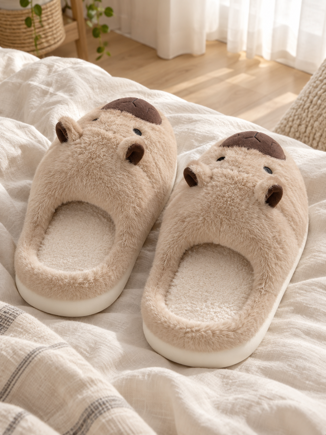 Colette — Capybara plush slippers