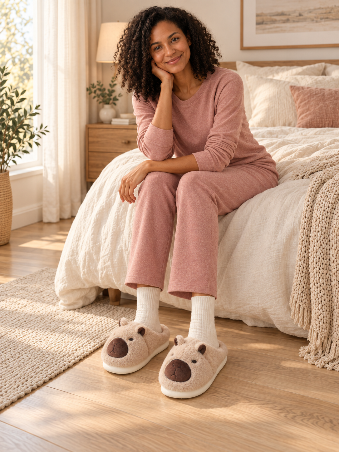 Colette — Capybara plush slippers