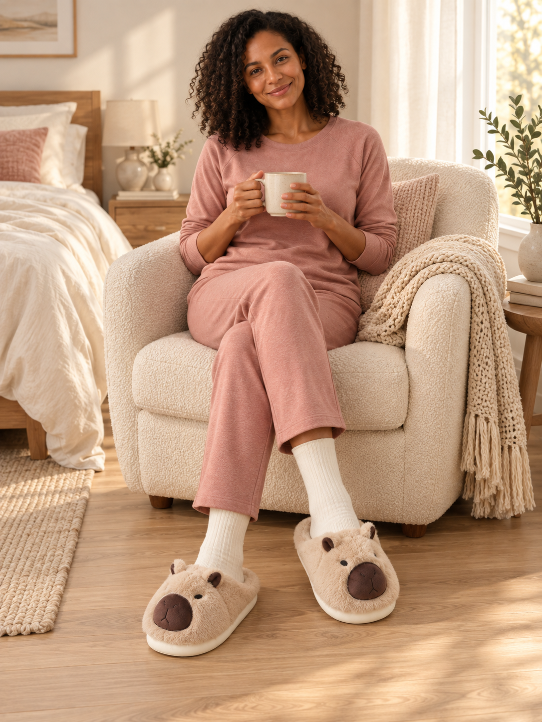 Colette — Capybara plush slippers
